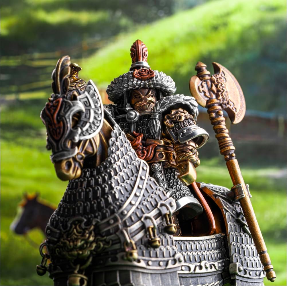 COPPERTIST.WU Jin Wuzhu Bronze Figurine Articulated Warrior Statue, Historical Collectible Desk Sculpture, Display Figure for Home Office Decor