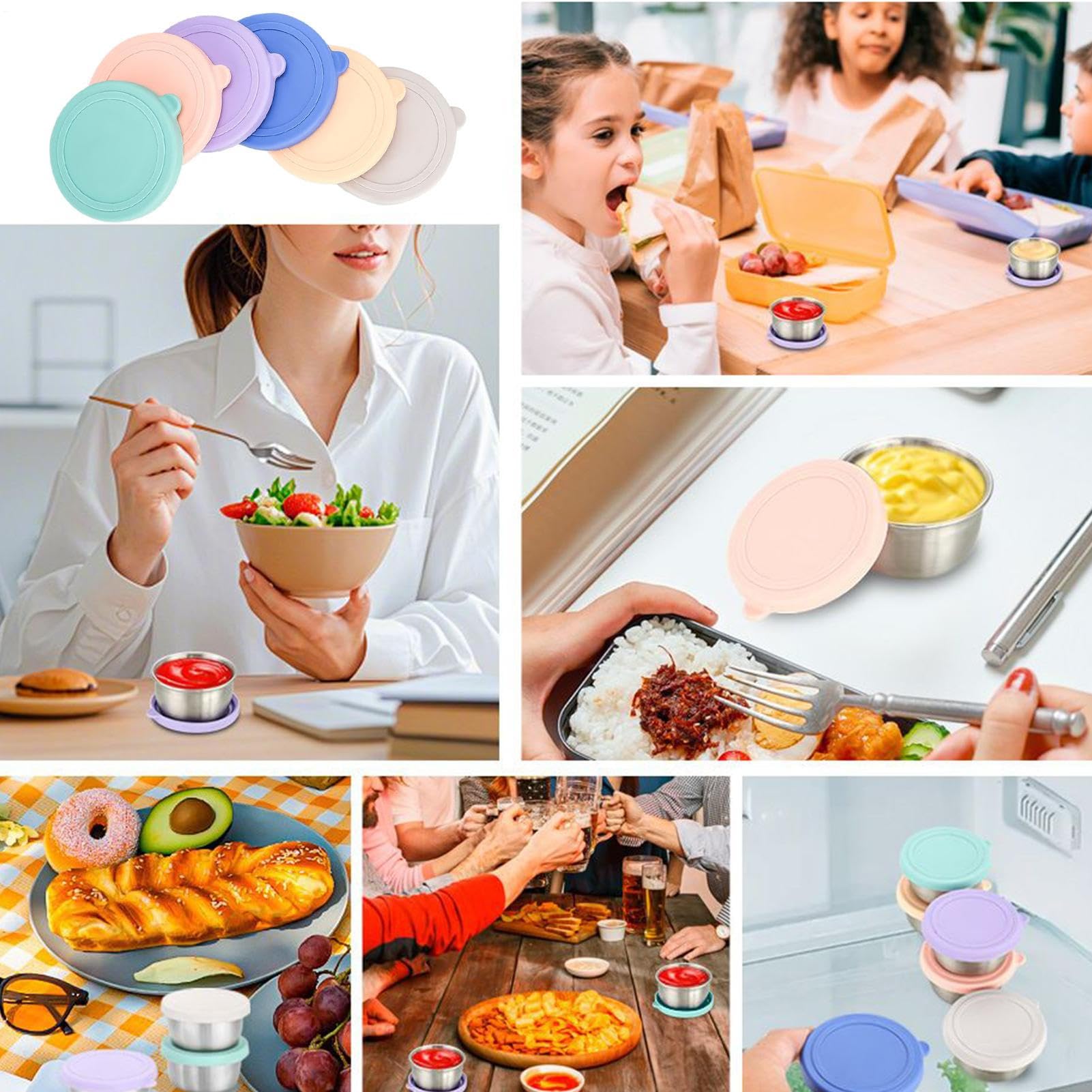 Contenitori Per Condimento Insalata Con Coperchi Riutilizzabili Ermetici