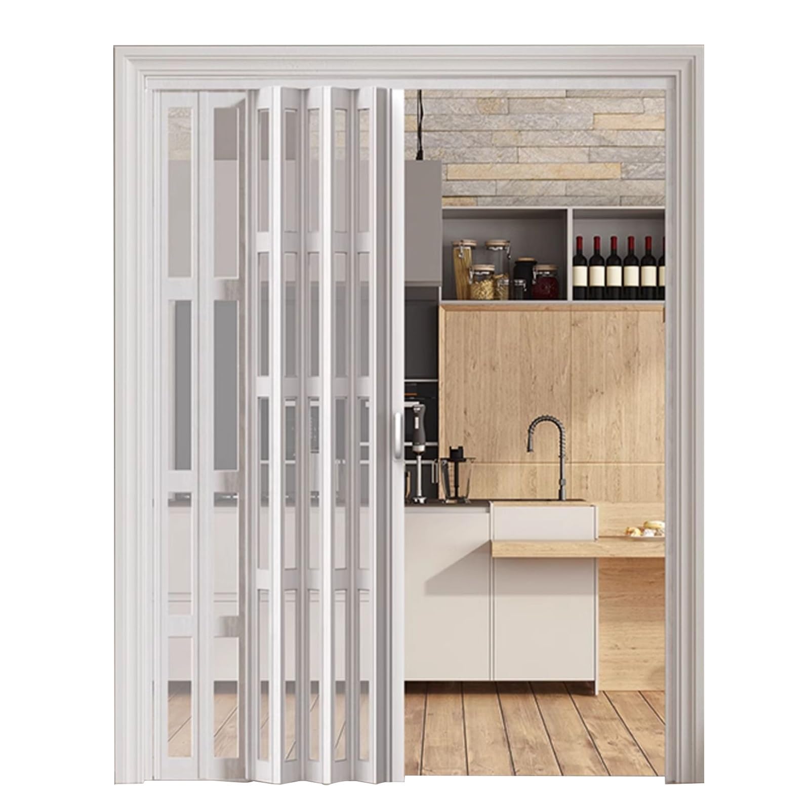 Porte pliante accordéon coulissante 96x229cm pour placard et chambre