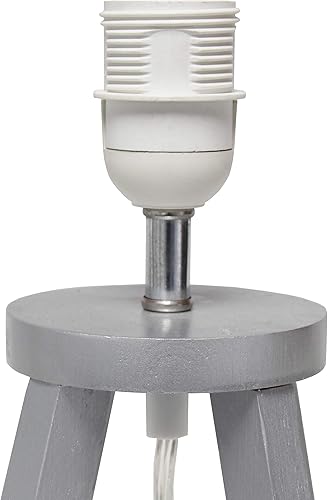 Miniatura 6 de Simple Designs LT1069-GYB - Lámpara de mesa triangular entrelazada de tela de madera, grisnegro