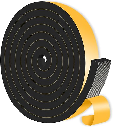 Cinta de Sellado para Puertas, Burlete, Insonorización, Aislamiento Térmico, Cinta de Espuma de Alta Densidad CR para Puerta, Marco de Puerta Negro