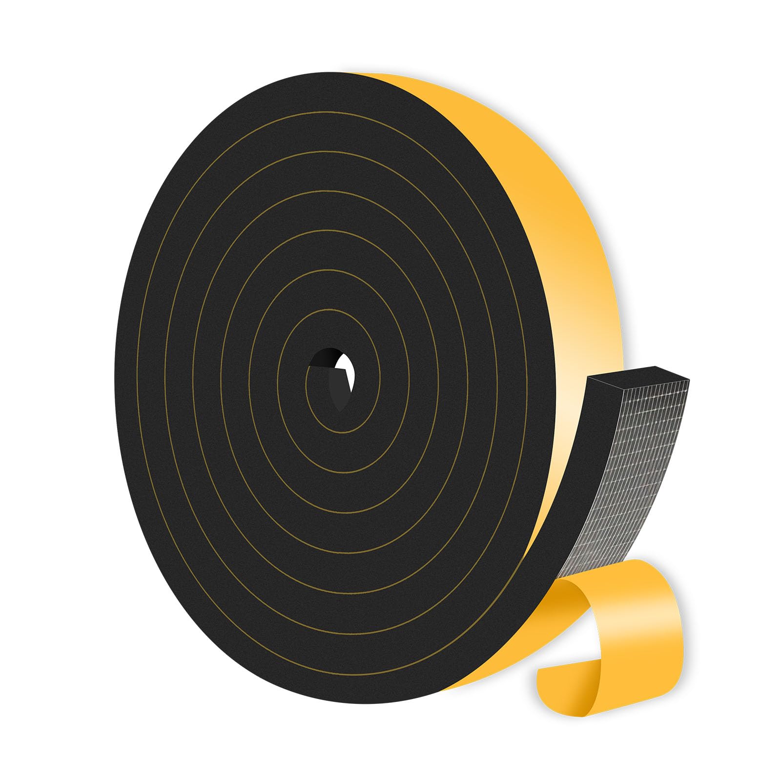 MIKONIYA Dichtungsband Selbstklebend,Fensterdichtung,Dichtungsband zur Isolierung von Türrahmen,Fenstern und Klimaanlagen (Schwarz,25mm x 12mm x 4M)