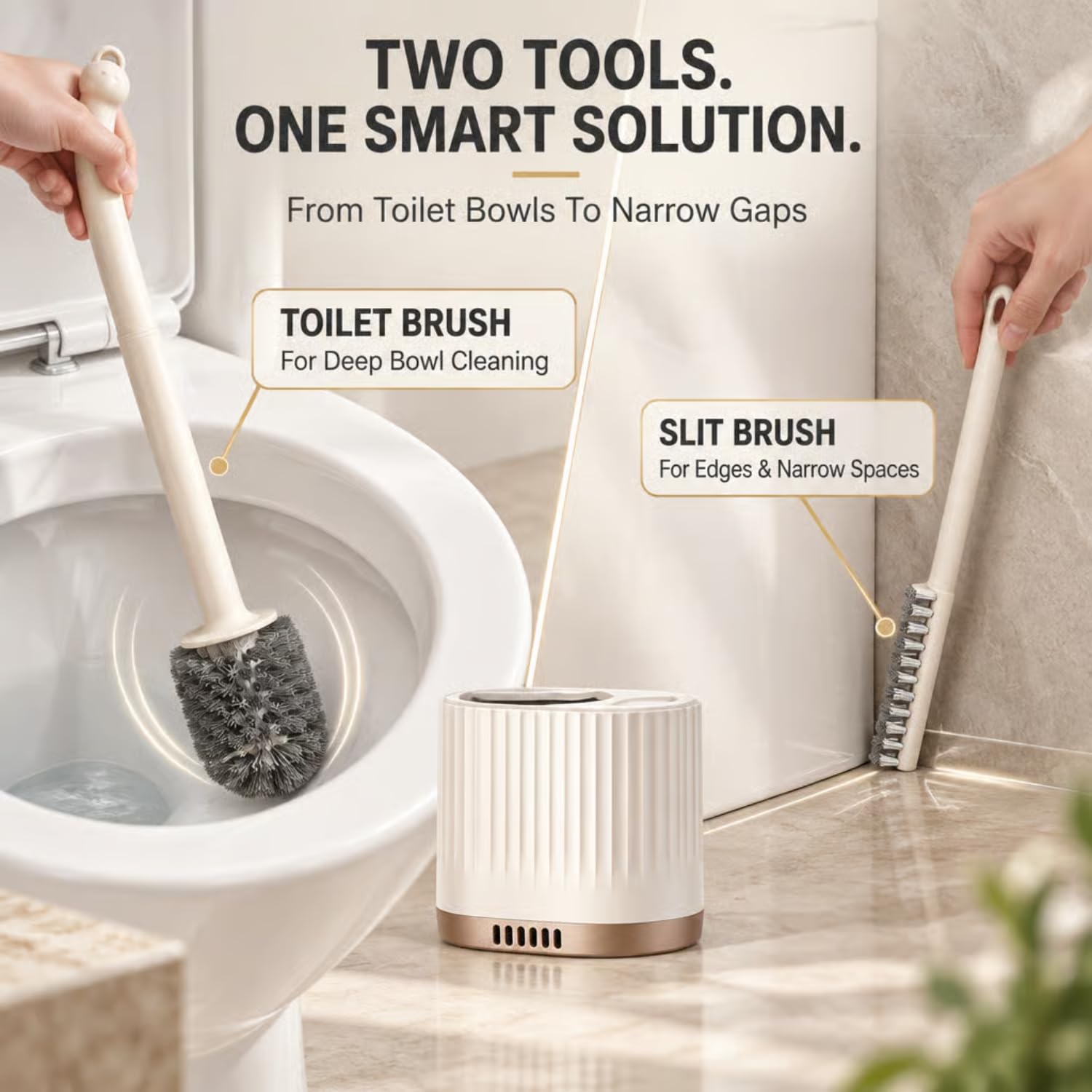 VEZPAX Wall Mounted Silicone Toilet Brush | Soft Bristle Bathroom Cleaning Brush with Holder | Modern Japanese Design | Quick-Drying & Hygienic (2 in 1) — Amazon image 5