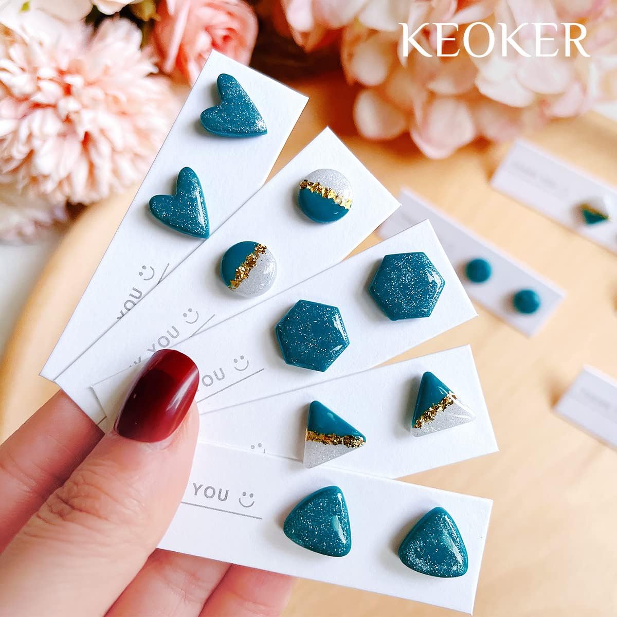 Keoker Polymer Clay Cutters - Geometric Clay Cutters, Polymer Clay Cutters for Earrings Jewelry Making, 10 Shapes Regular Clay Earrings Cutters