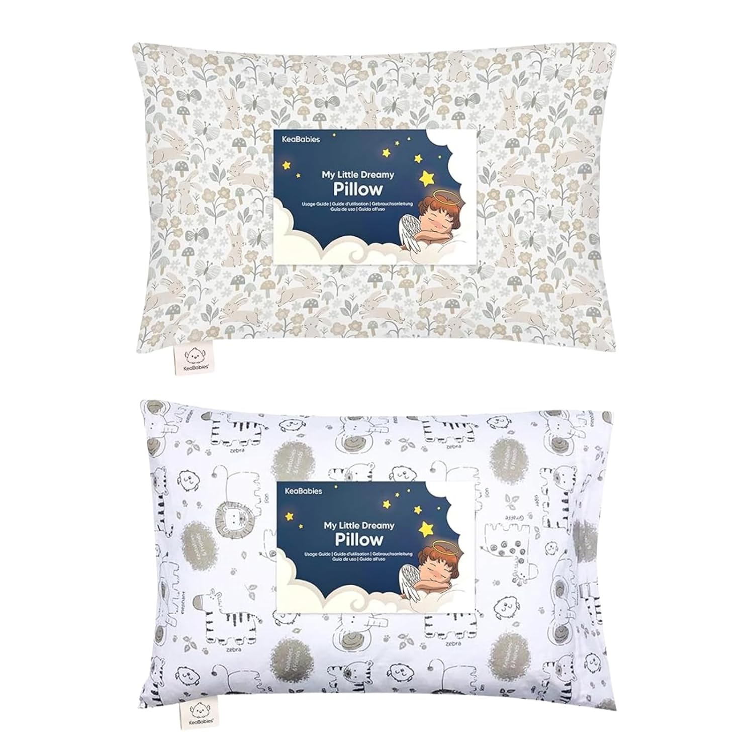 KeaBabies Toddler Pillow with Pillowcase - 13x18 My Little Dreamy Kids Travel Bed Pillows for Sleeping, Cotton Small Pillowcase, Soft & Breathable, Machine Washable, Toddlers 2-5 Years Old