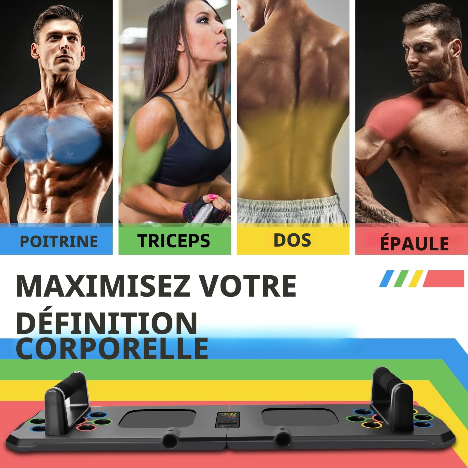 Planche de pompes 24 en 1 pliable multifonction équipement de fitness maison