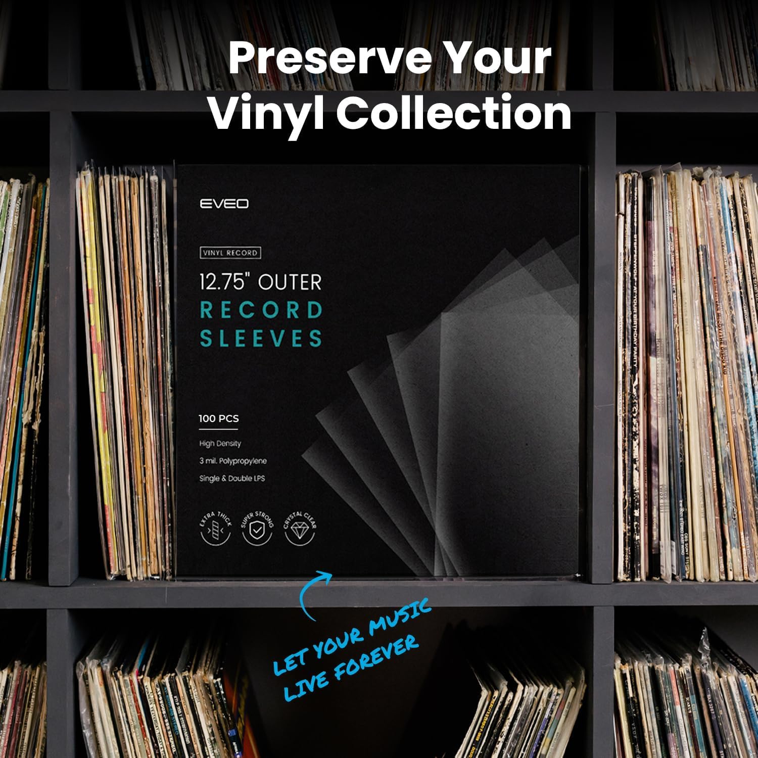 EVEO Fundas para Discos de Vinilo