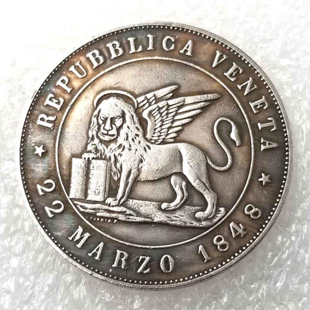 LKTingBax 1848 Italy Hand Carved Coin- Italy Commemorative Coin - lira Lion angel Funny Hobo Nickel-Great perfect Party Gifts for Boys/Girls/Adults Making Life Easier