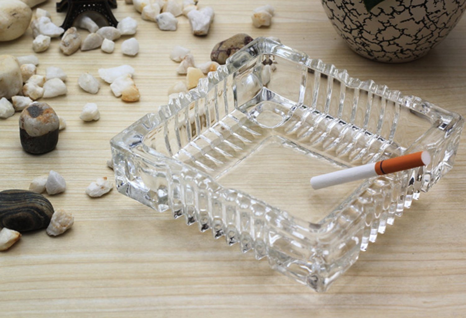 Amazon.co.jp: Amlong Crystal ラージ クラシック スクエア 灰皿 6