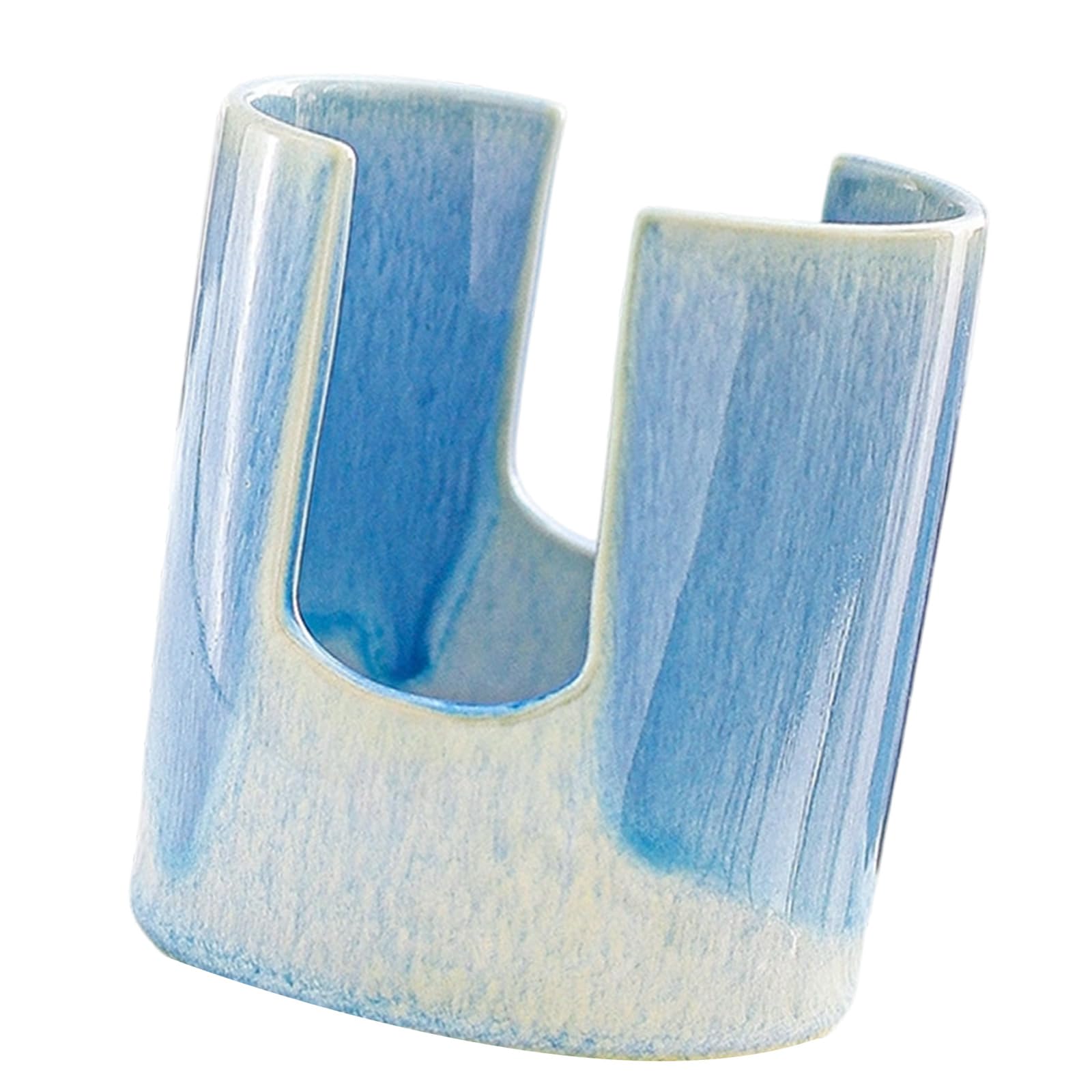 WAGHAVEN Sturdy Cylinder Shaped Ceramic Sponge Holders Organizer Sophisticated Accessory for Sink or Offices Desk Offices Desk Organizer