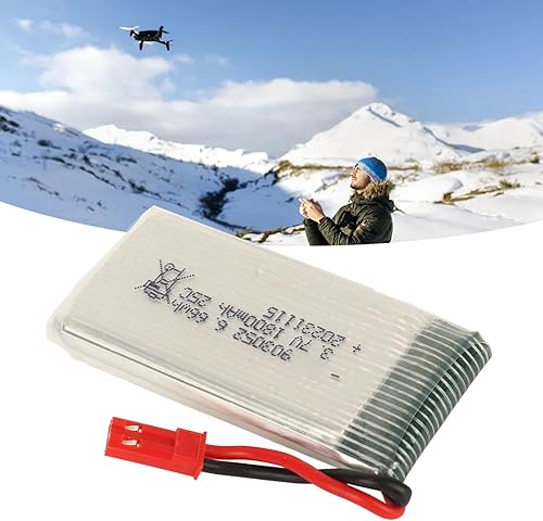 Miniatura 3 de Batería de litio de 3.7 V 1800 mAh 25C, RC Quadcopter Drone Helicóptero 903052 Batería de litio con enchufe rojo JST para X5SW RC Quadcopter Drone