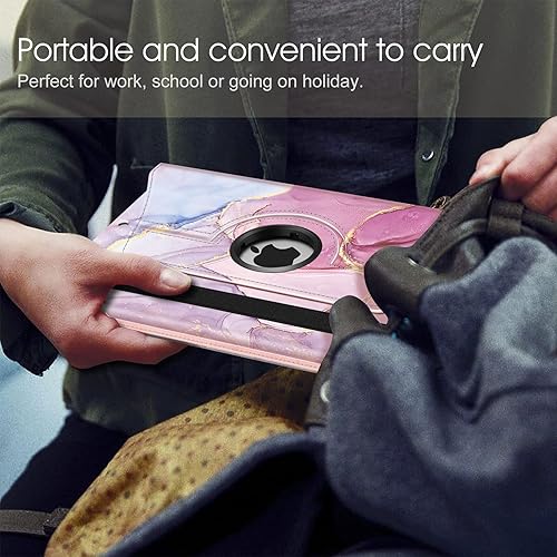 Vista 132 de Fintie - Funda giratoria para iPad de 9ª generación / 8ª generación / 7ª generación, de 10.2 pulgadas, funda giratoria en 360 grados, funda Azul