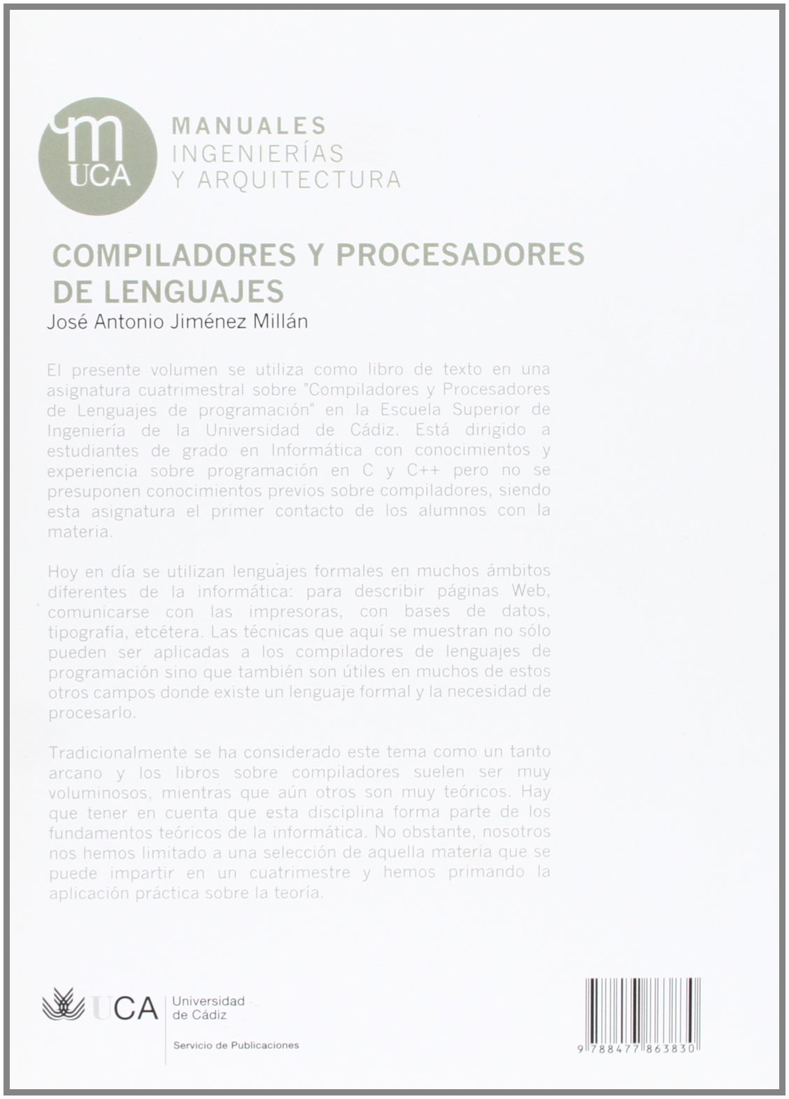 Compiladores y procesadores de lenguajes (Manuales Ingenierías y Arquitectura)