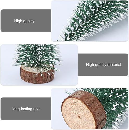 Miniatura 5 de Yardwe 18 piezas de mini árboles de Navidad artificiales de nieve helada árboles de Navidad botella de cepillo árboles para decoración de mesa