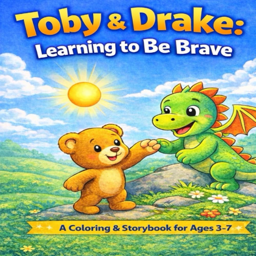 Toby & Drake: Learning to Be Brave: A Coloring & Storybook for Ages 3–7