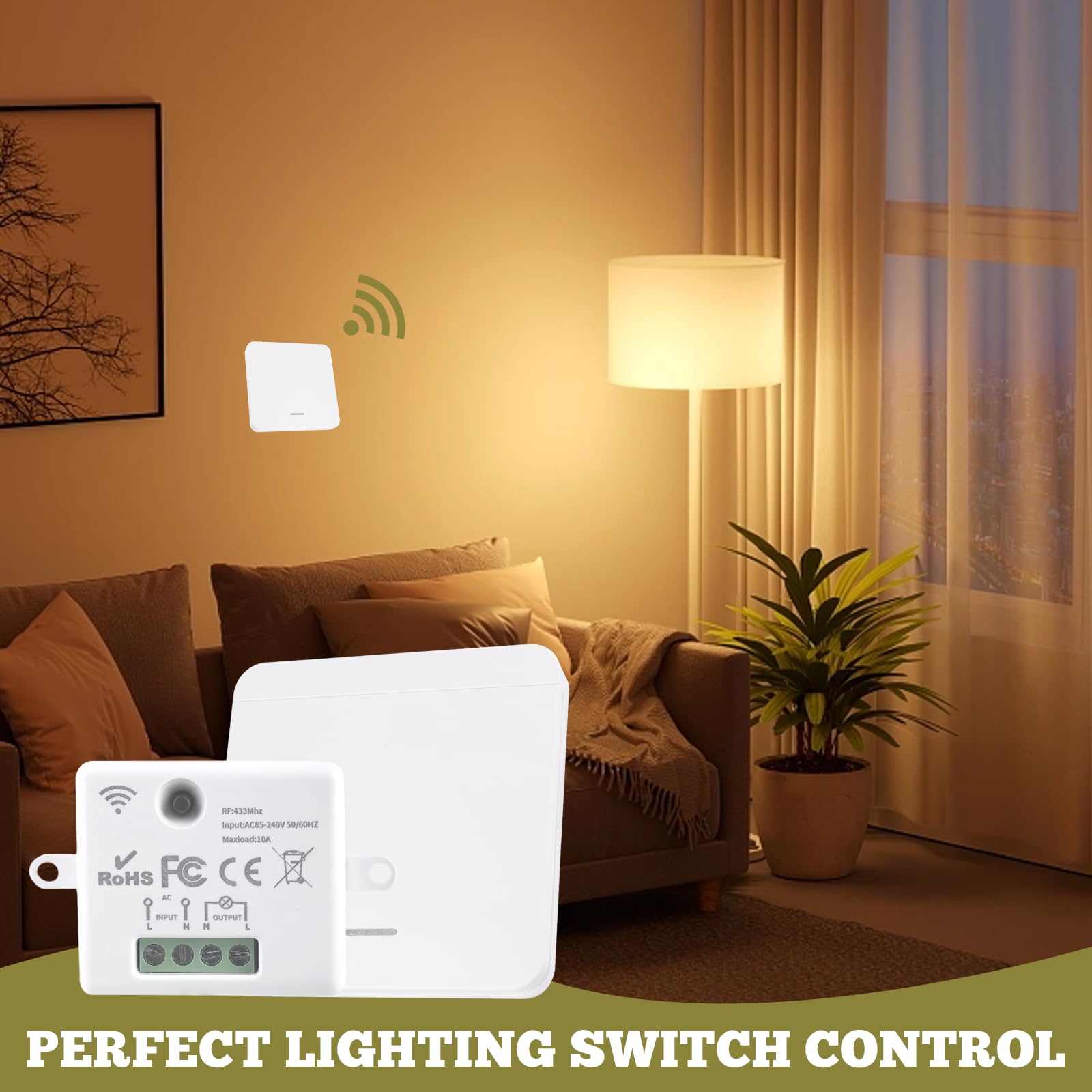 Interruttore Wireless Con Batteria - Controllo Luce Senza Fili, Portata 50m - Foto 6