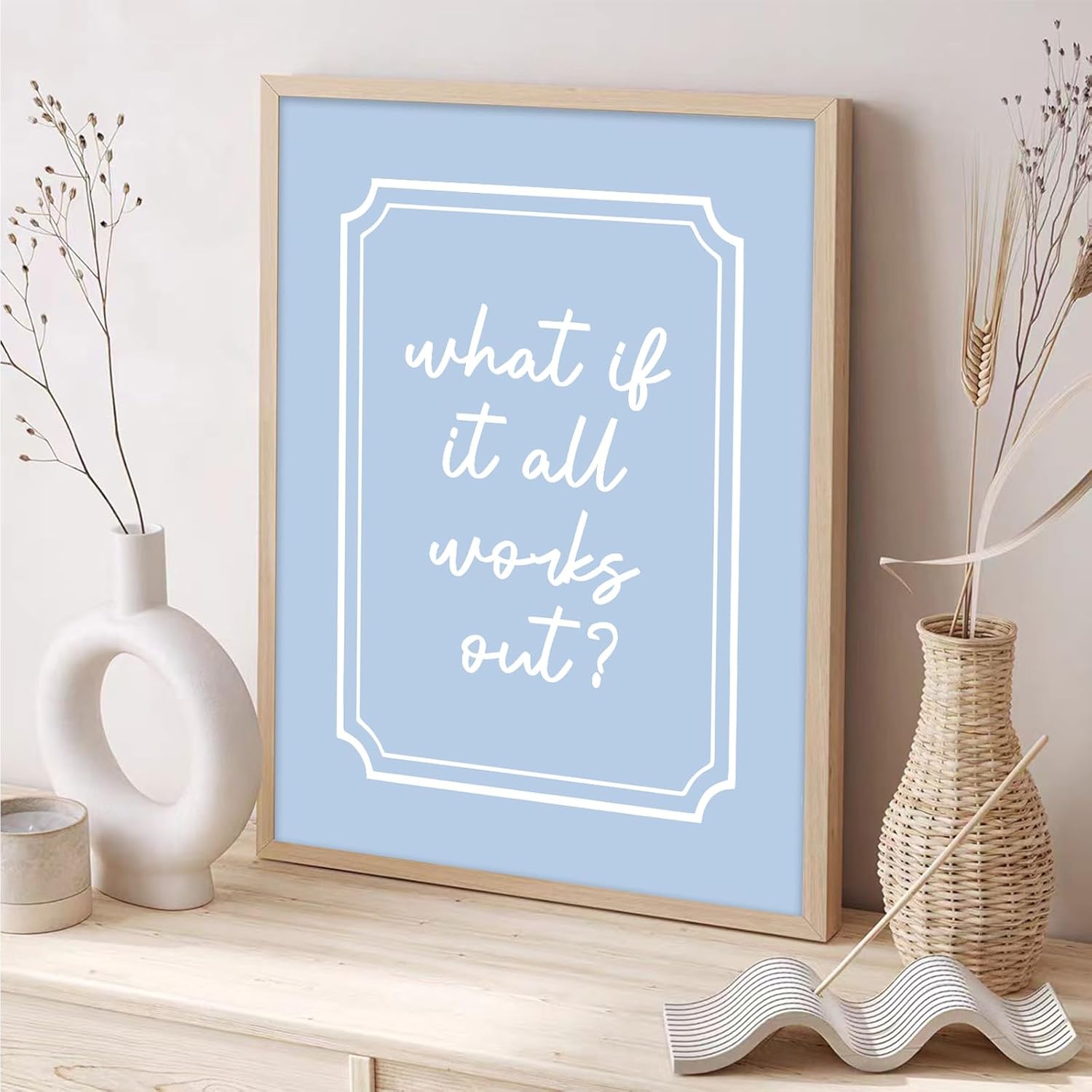 6 Pcs Blue Hydrangea Bow Canvas Wall Art How Lucky Are We Poster Prints Trendy Striped Coquette Paintings Pictures Sage Green Coastal Preppy Aesthetic Wall Decor for Girl Room Bedroom Living Room Office Dorm Apartment 12x16 In Unframed