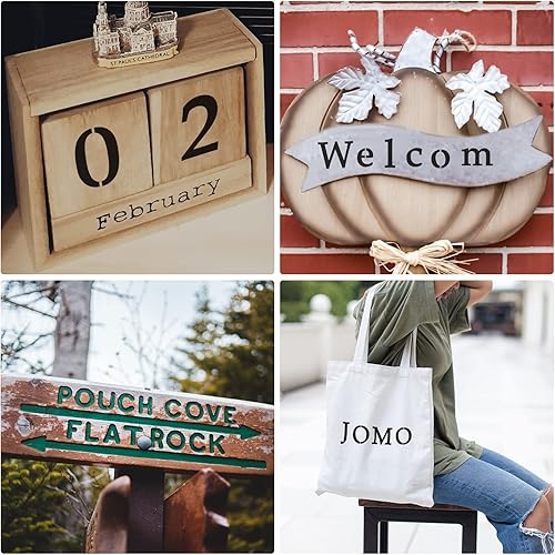 Miniatura 8 de AIEX 70 plantillas, plantillas de plástico reutilizables de 1 pulgada para pintar en madera, plantillas de números de letras, plantillas del