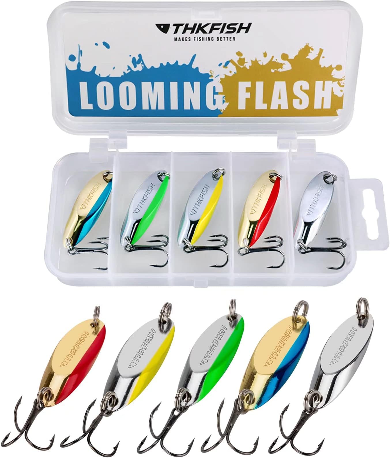 THKFISH Fishing Lures - Trout & Pike Bass Lures, 5pcs 1/8oz-3/4oz