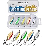 THKFISH Fishing Lures - Trout & Pike Bass Fishing Spoons - 5pcs, Color B, 1/5oz