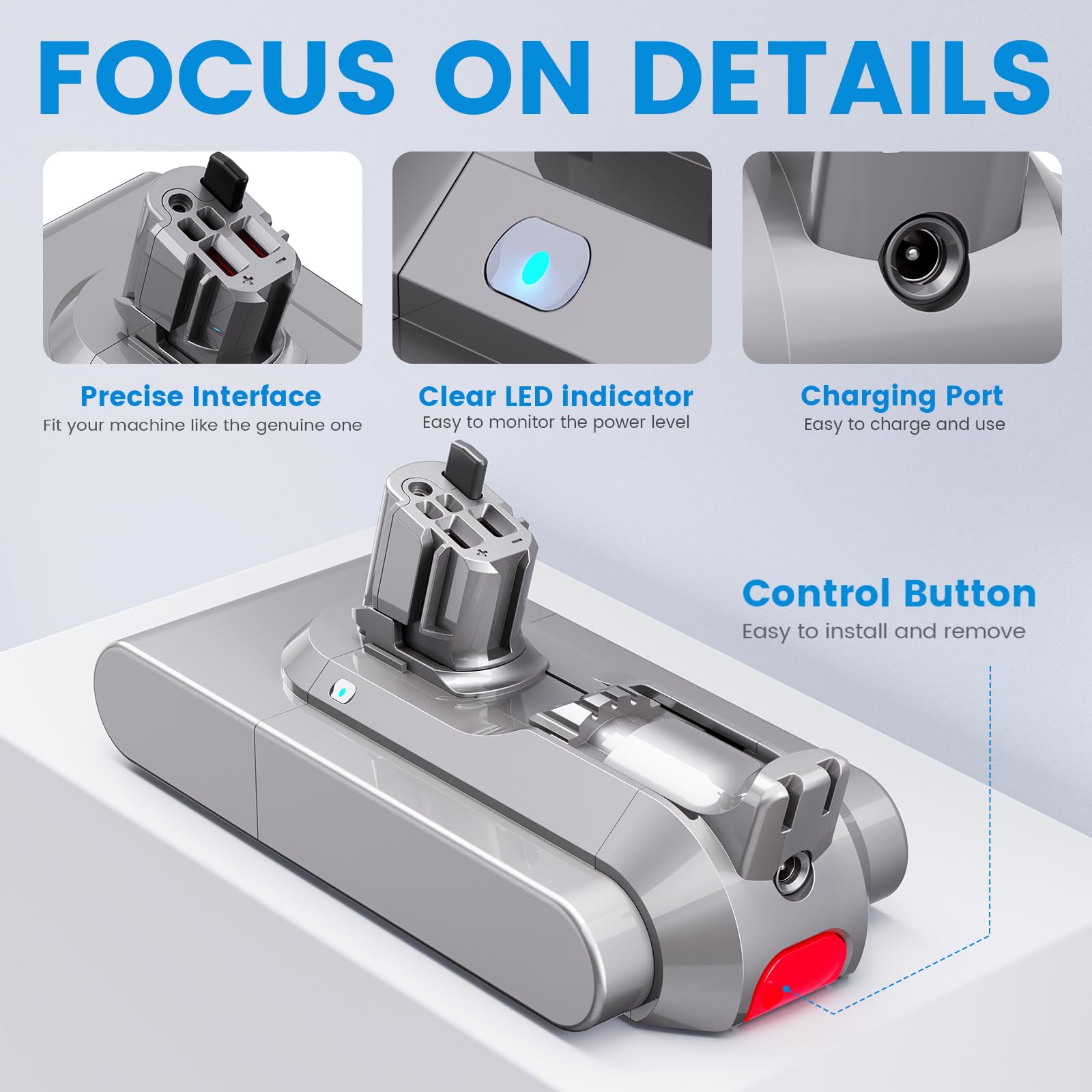 Batteria SV15 con caricabatterie per Dyson V11, 3900mAh ASUNCELL batteria di ricambio per V11 Torque Drive Outsize Absolute Extra V15 Detect Absolute Extra SV15 SV16 SV22 batteria per aspirapolvere