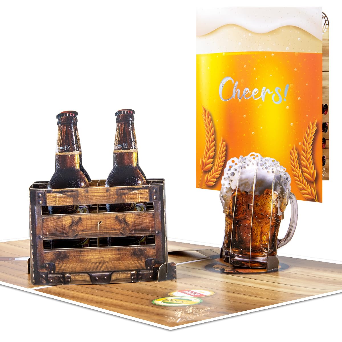 CNLITIHEKA Beer Pop Up Greeting Cards for Men, 3D Pop Up Cards for Celebrating Birthday Father's Day, Holiday, Anniversary, Valentine's Day, Sports Match. — image 1