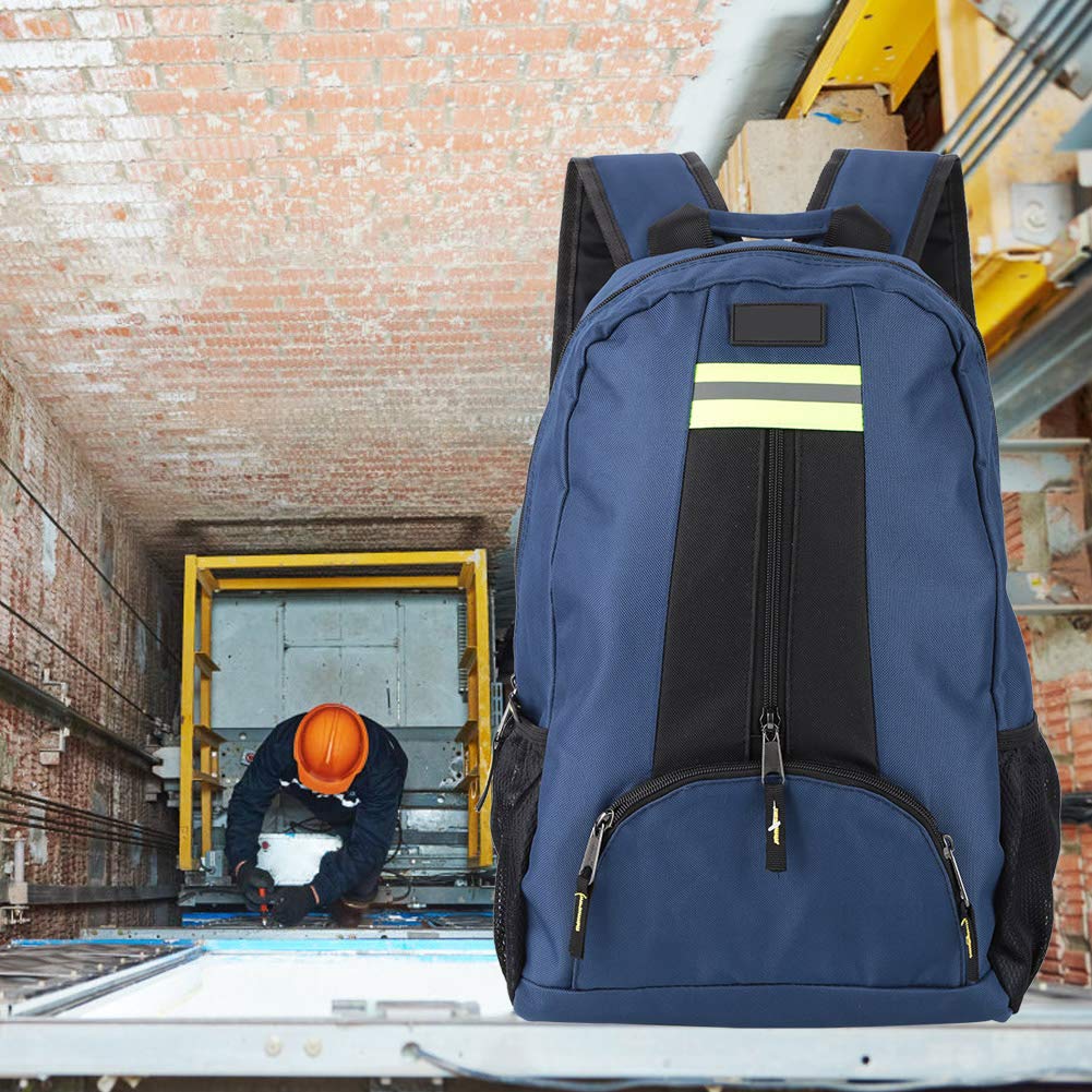 Bolsa de Herramientas de Doble Hombro Mochila de Almacenamiento de Herramientas de Reparación de Tela Oxford para Plomero, Electricista, Administrador con Diseño de