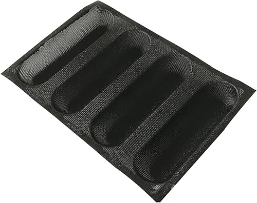 Miniatura 6 de Bluedrop Formas de pan de silicona para perros calientes moldes para hornear sándwich hacer hoja 4 cavidades 9 pulgadas Pan Eclair Mats