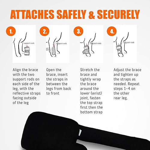 Miniatura 8 de NeoAlly - Soporte de pierna delantera para perros y gatos, soporte de pierna de perro con inserciones de resorte de metal, manga de pierna de perro