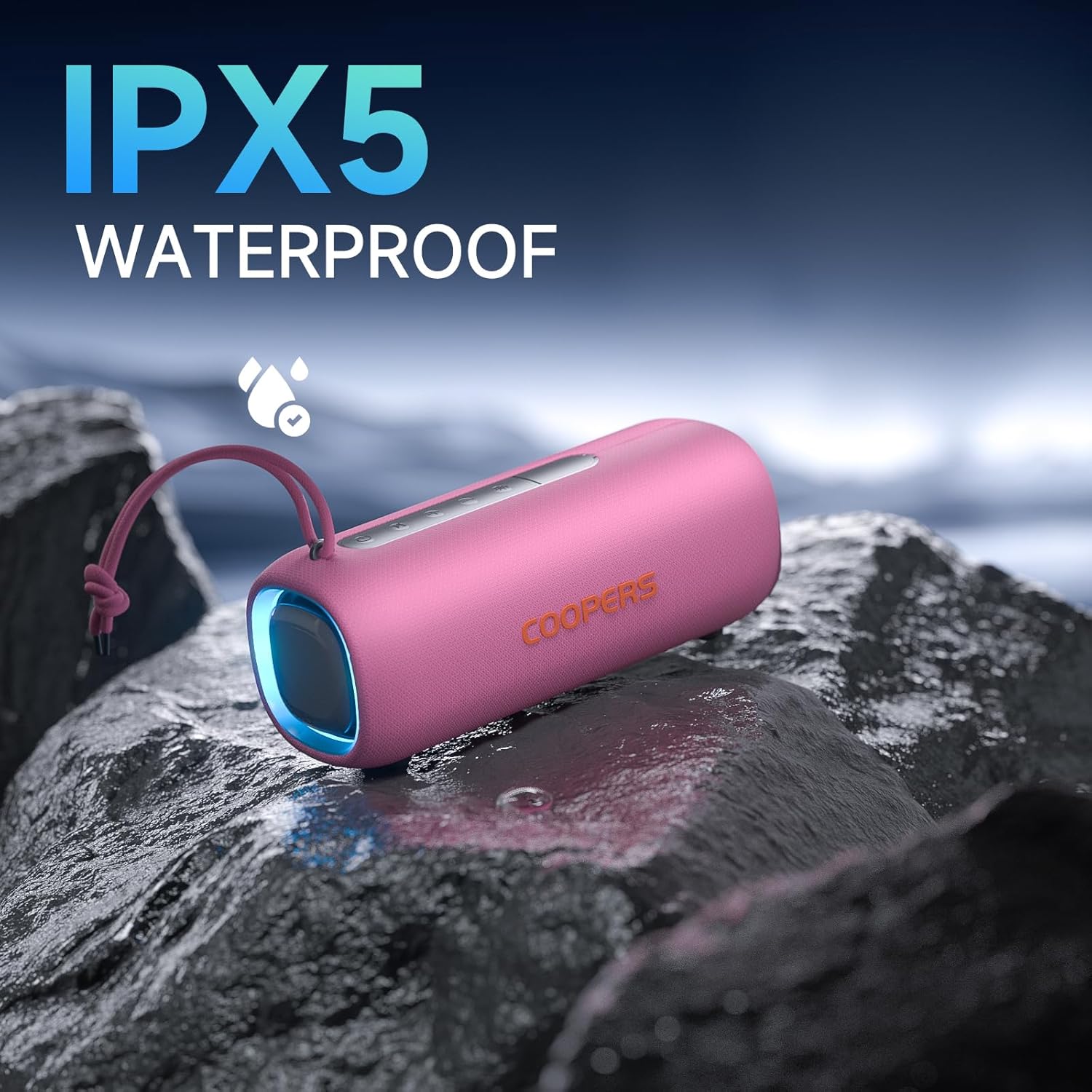 Portable Bluetooth Speaker, Wireless Bluetooth Speaker with Clear Loud Stereo Sound, IPX5 Waterproof Speakers with RGB Lights, BT5.3, Long Playtime, TWS Pairing for Home Outdoor Party Beach Travel - Image 4