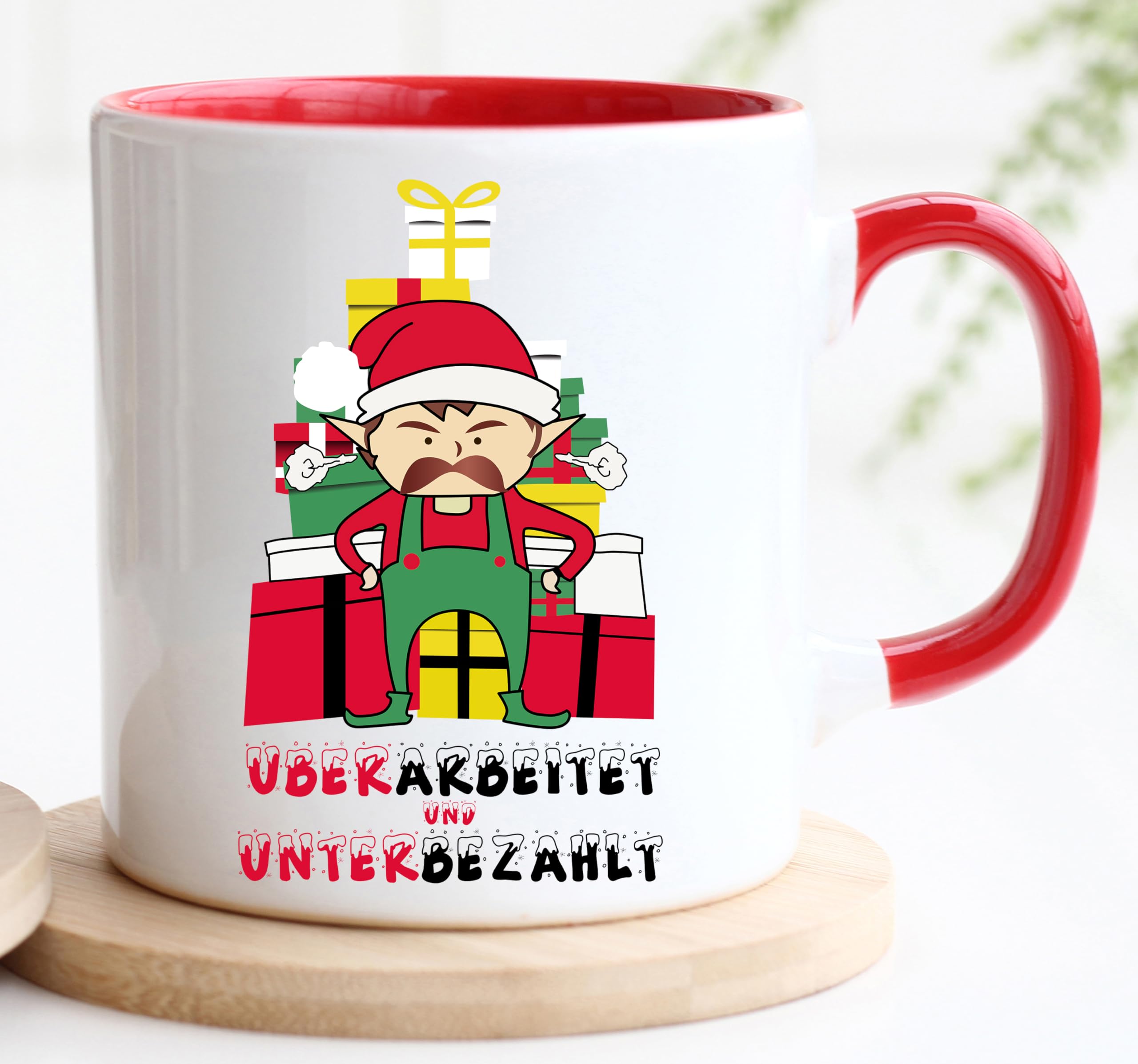 Acen Merchandise Tazza con scritta | rielaborata e sottopagata | tazza ELF | tazza di Natale | regalo divertente | tazza da caffè | tazza di Natale | regalo sorella