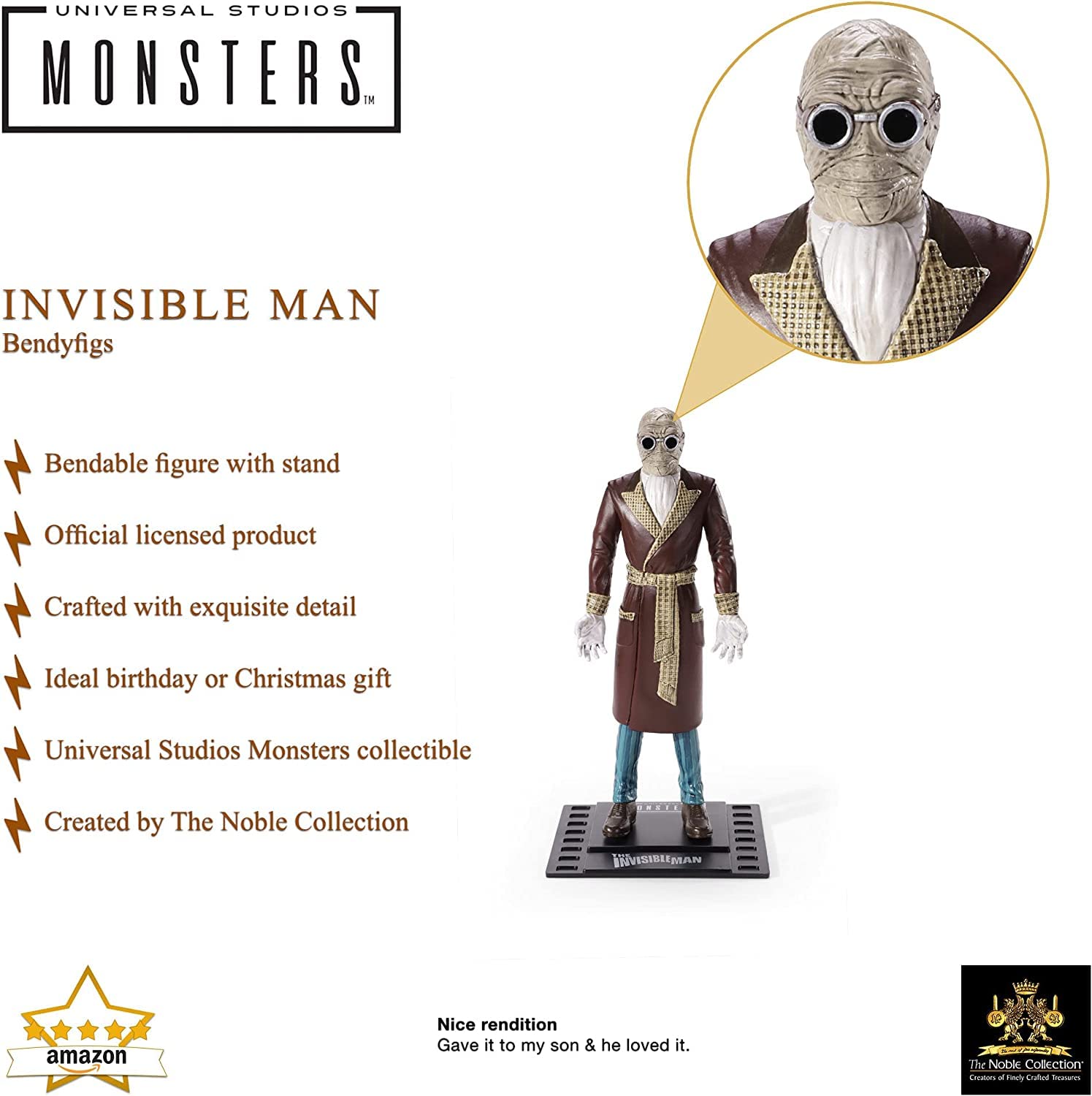 Amazon.co.jp: BendyFigs ユニバーサルモンスター インビジブルマン