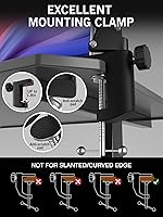 Vista 6 de QuadCast 2 Boom Arm, Mic Arm Microphone Arm for HyperX QuadCast 2 with HyperX QuadCast 2 Pop Filter, 3/8" to 5/8" Adapter, by SUNMON