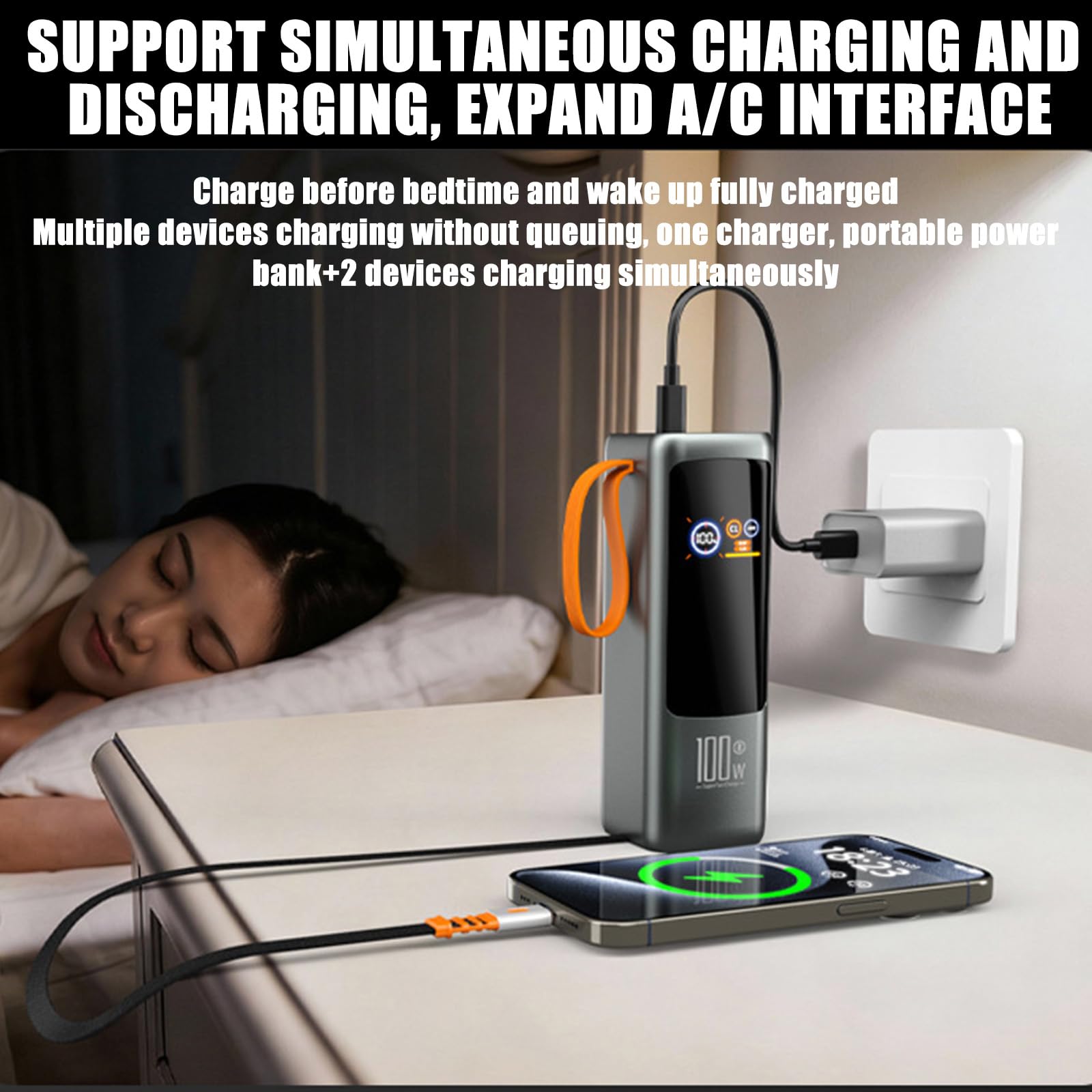 Carcasa portátil de respaldo de energía para exteriores con cable integrado para entusiastas del bricolaje, materiales ABS, 5S, funda de batería móvil para institución de energía