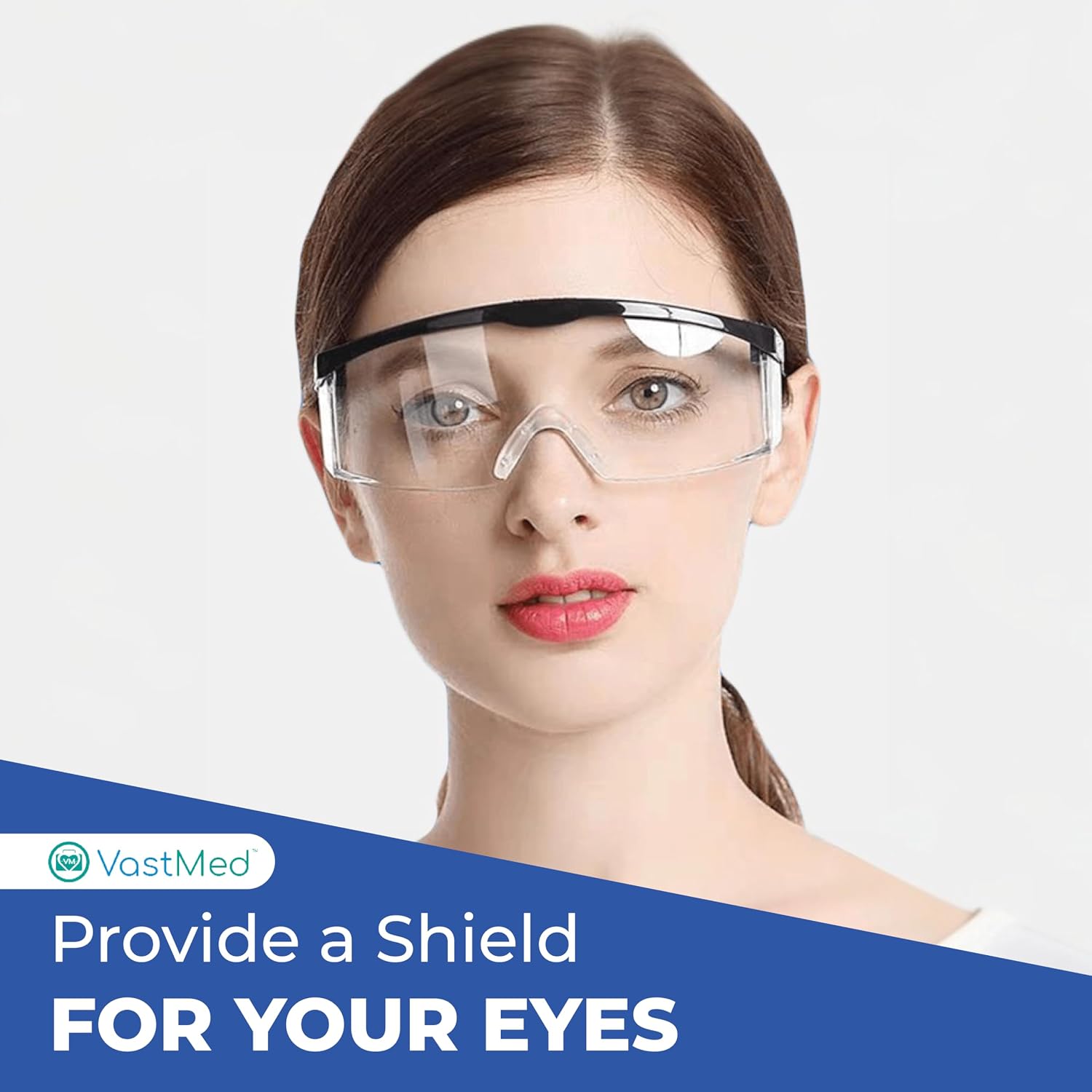 12 Pcs Anti Fog Safety Glasses with Adjustable Temples by Vastmed | Anti-Fog Goggles with Clear Lens Lightweight Protective Eyewear for Men Women | ANSI Z87.1 Certified Tactical Safety Goggles