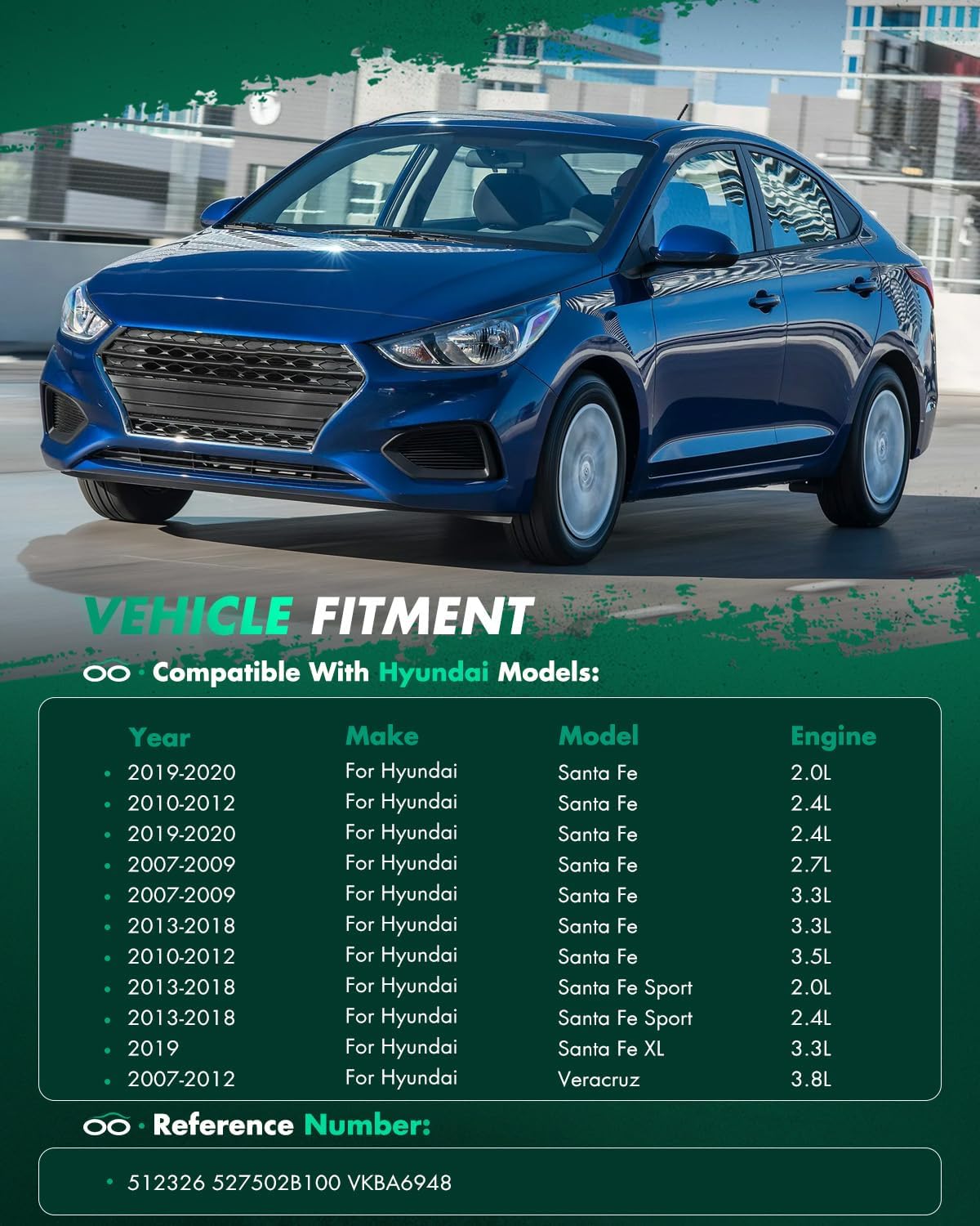 SCITOO 512326 x2 Wheel Hub and Bearing Assembly Rear for 2007-2020 for Hyundai Santa Fe, 2013-2018 for Santa Fe Sport, 2007-2012 for Veracruz, 2011-2015 for Kia Sorento only for FWD 5 Lugs w/ABS - Image 7