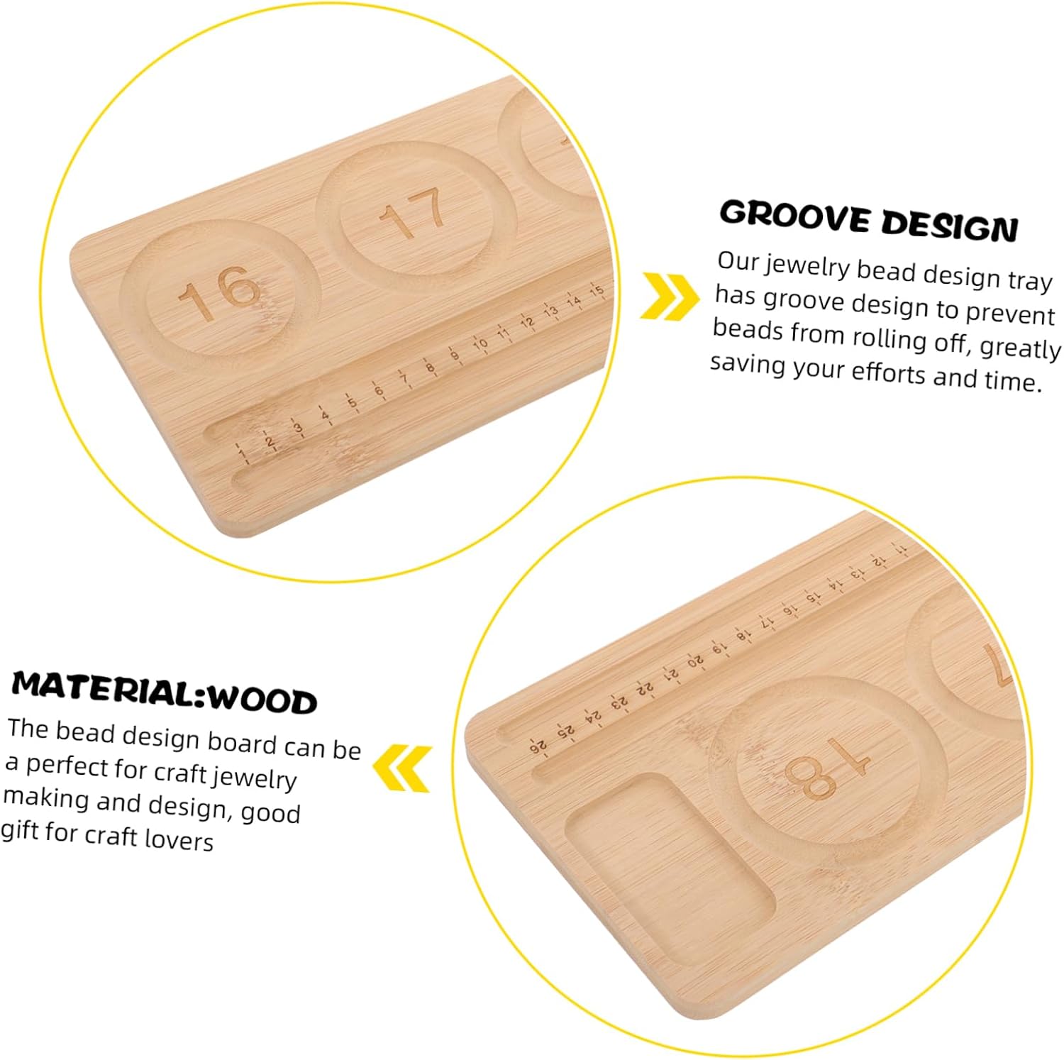 TEHAUX Bead Board Jewelry Design Tray Beading Board for Crafting Unique Necklaces Bracelets DIY Organizer for Women Bead Design Tool