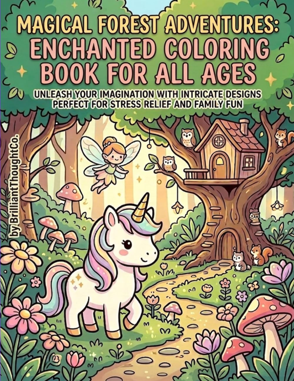 Magical Forest Adventures: Enchanted Coloring Book for All Ages: Explore Whimsical Woodland Creatures and Fairy Gardens in this Fun Activity Book