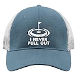 Generic I Never Pull Out Hat for Mens Baseball Caps Low Profile Washed Running Hat Breathable SkyBlue