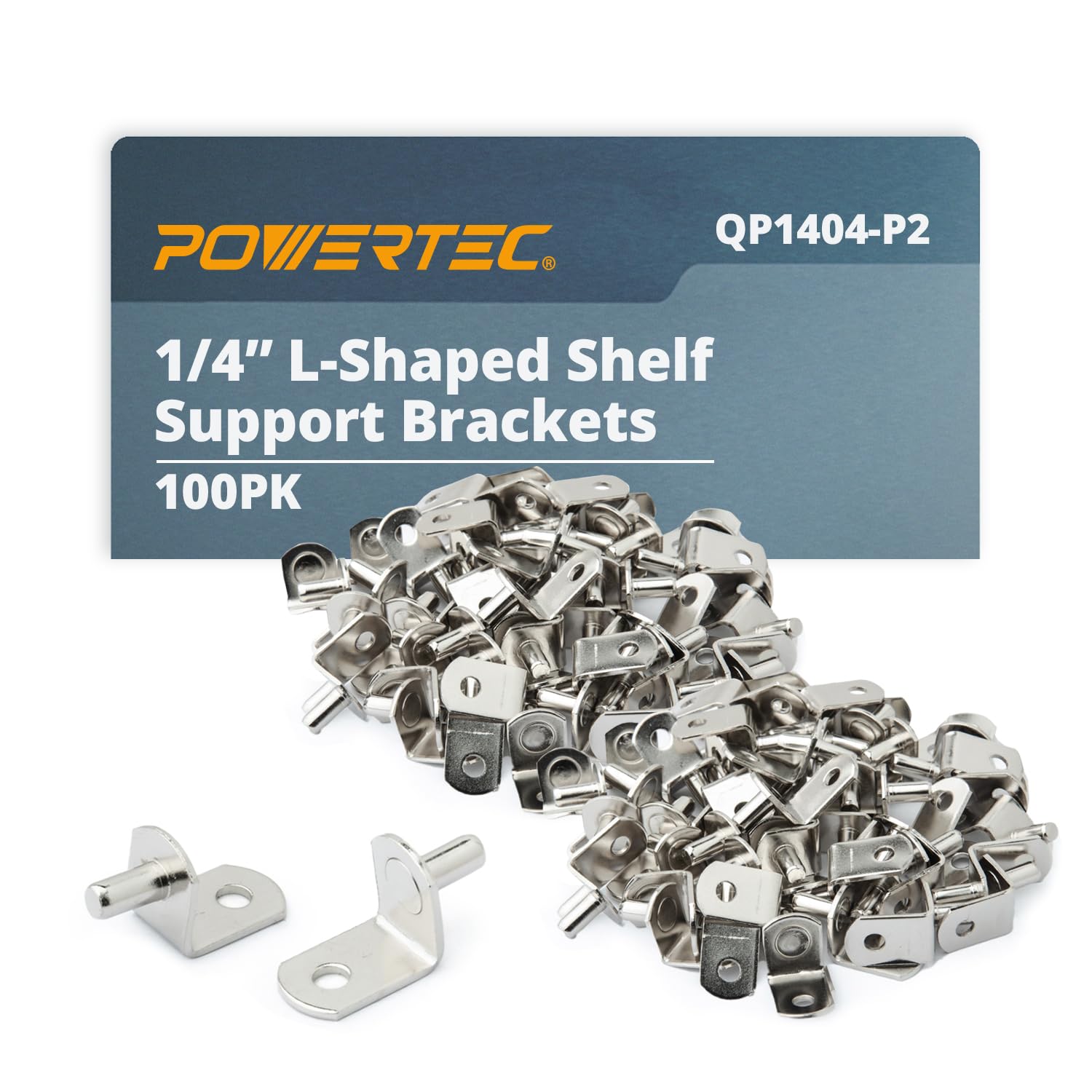 POWERTEC QP1106 1/4 Inch Shelf Pegs 100 pcs, Spoon Shaped Shelf Pins Support Pegs for Shelves, Kitchen Cabinet Shelf, Bookshelf, Closet and Furniture, Nickel Plated Shelf Holders Pegs — Amazon image 9