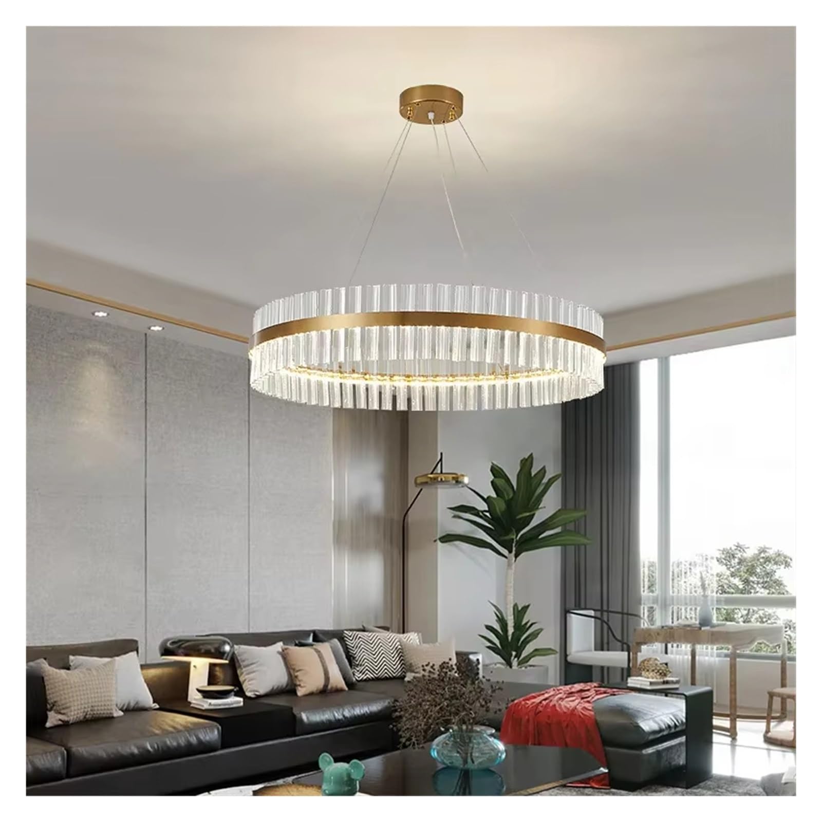 KXEcoLife Modern Luxury Crystal Chandelier Large Living Room Pendant Lights Lustre Home Decor Dining Ceiling Hanging Fixtures ﻿