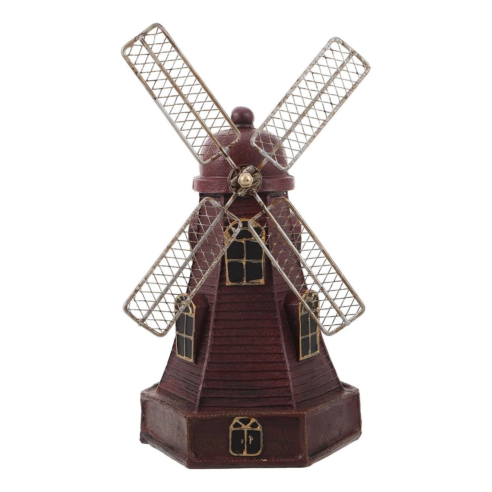 Moulin à vent en résine pour étagère : créez un coin d'évasion vintage sur votre bureau