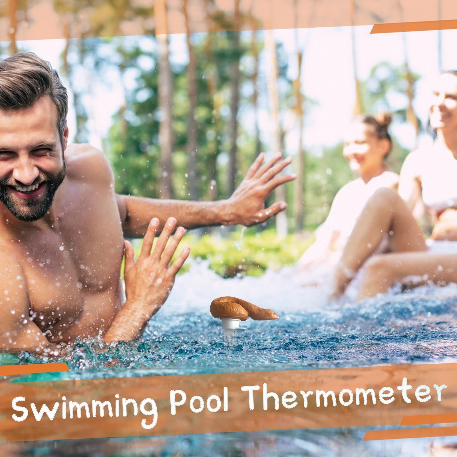 Floating Poop Pools Thermometer,Swimming Pools Thermometer Floating Poop Prank Water Thermomete,Easy Read Temperature, Outdoor/Indoor Swimming Pools, Hot Tub, Spa, and Pond