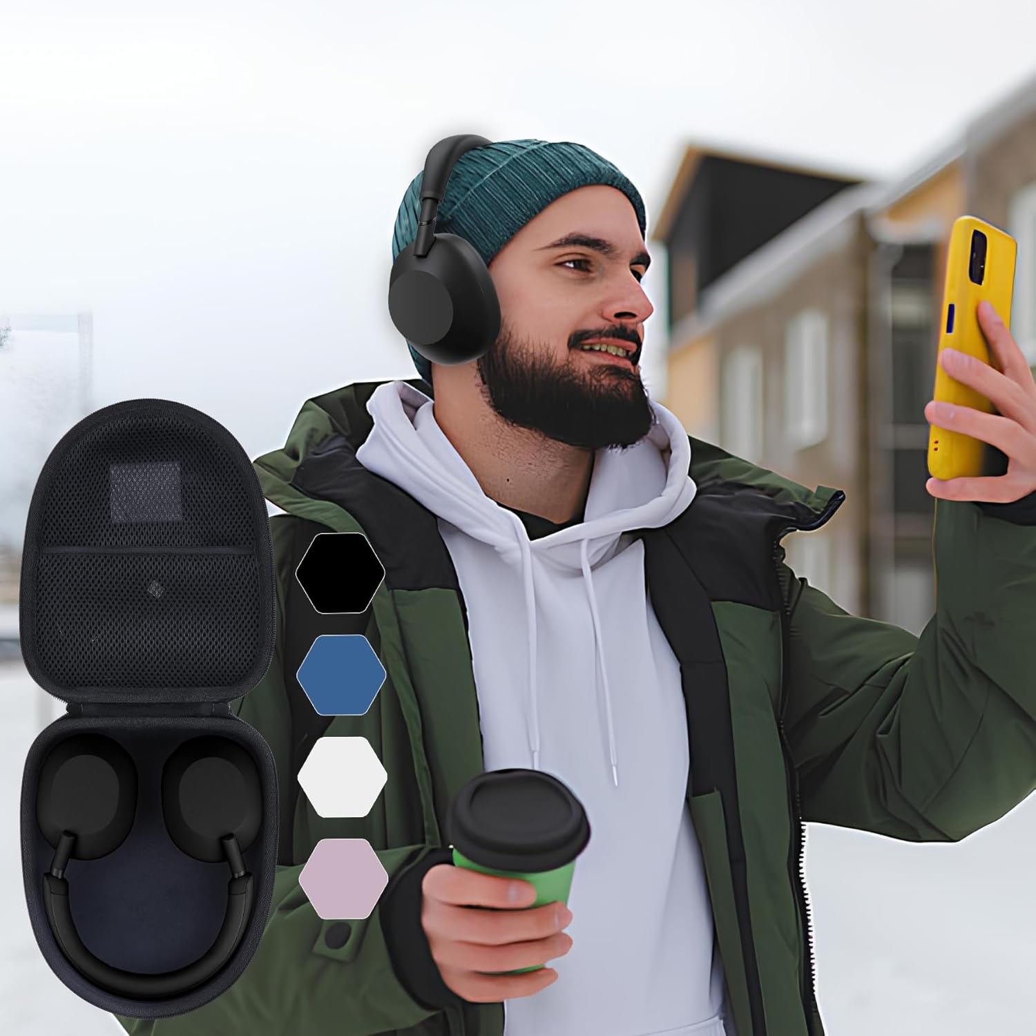 Hard Case Replacement for Sony WH-1000XM6, WH-1000XM5, WH-1000XM4, WH-1000XM3 Noise Canceling Headphones, Portable Travel Headphone Cases (Black Case) - Image 9