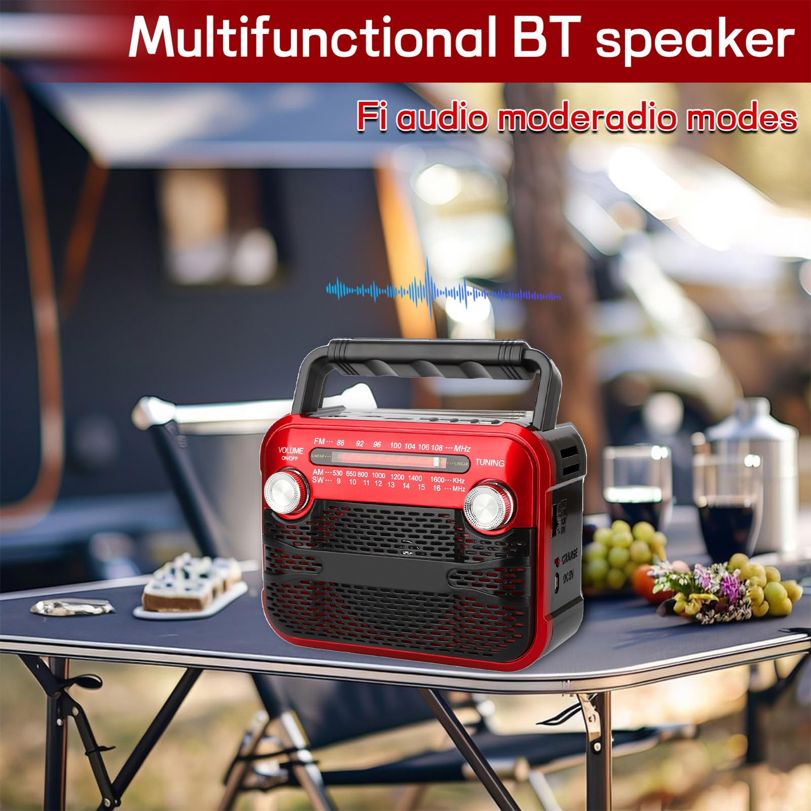 Radio survivalowe, radio solarne 3 W z FM/AM/OC1-6/USB/karta MicroSD/, Multiband FM/AM/OC1-6 z USB/TF/i latarka do bezpieczeństwa rodzinnego i alarmu pogodowego