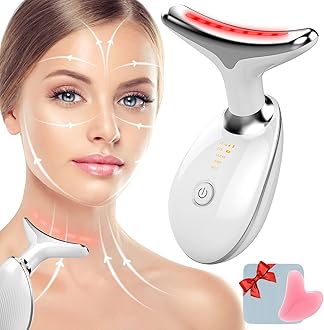 Face Massager Against Wrinkles, 4-in-1 Double Chin Remover with Gua Sha Face Tools for Unisex, Jawline Trainer with 3 Modes, 45°C for Skin Tightening & Lifting, Improvement, Firming