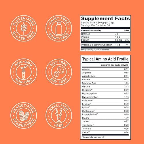 Vista 15 de Live Conscious Polvo de péptidos de colágeno – Soporte para el cabello, la piel, las uñas y las articulaciones – Colágeno tipo I y III – Proteína
