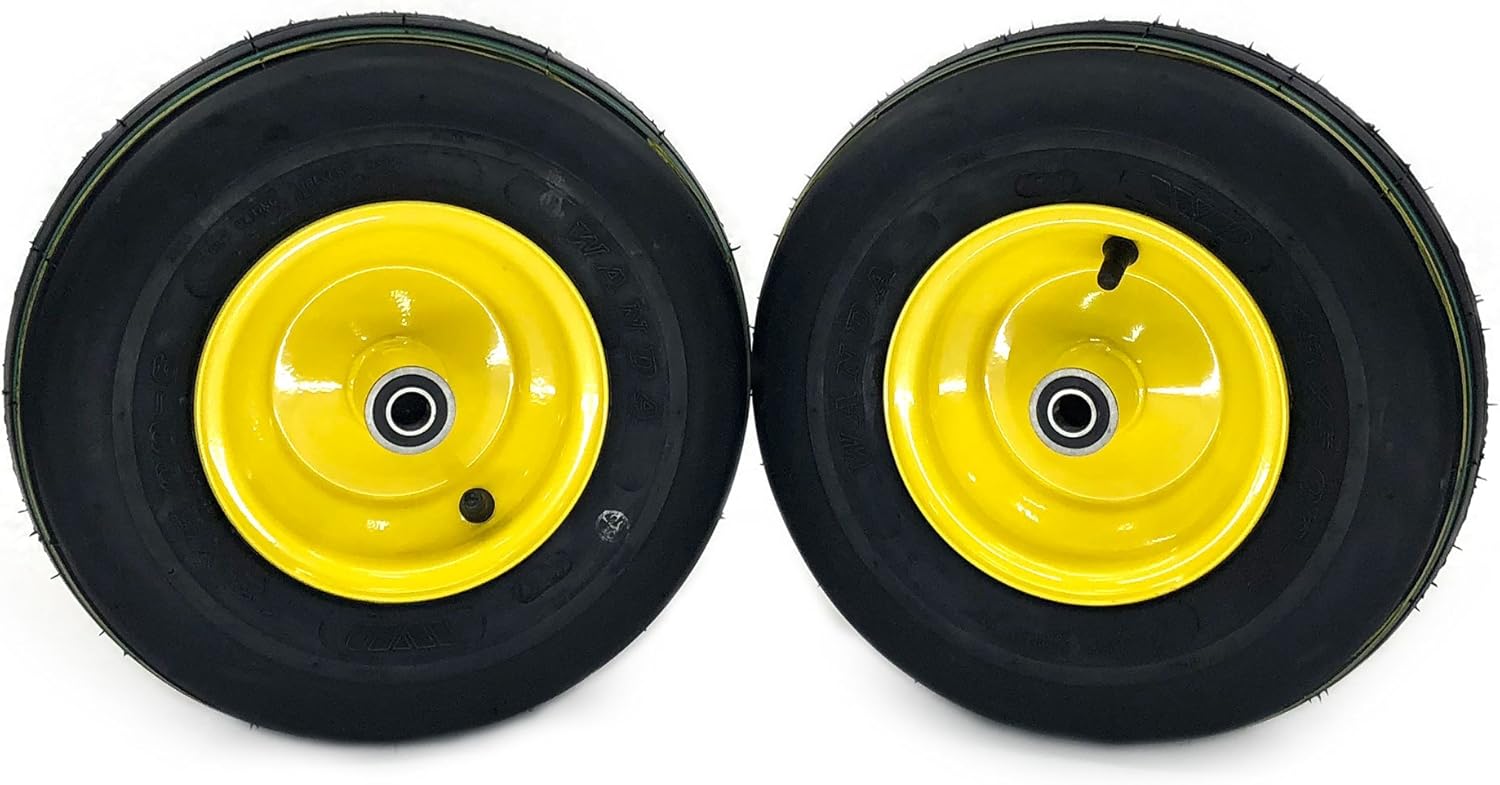 (2) Pneumatic Ribbed Wheel Assemblies 13x5.006 fits John