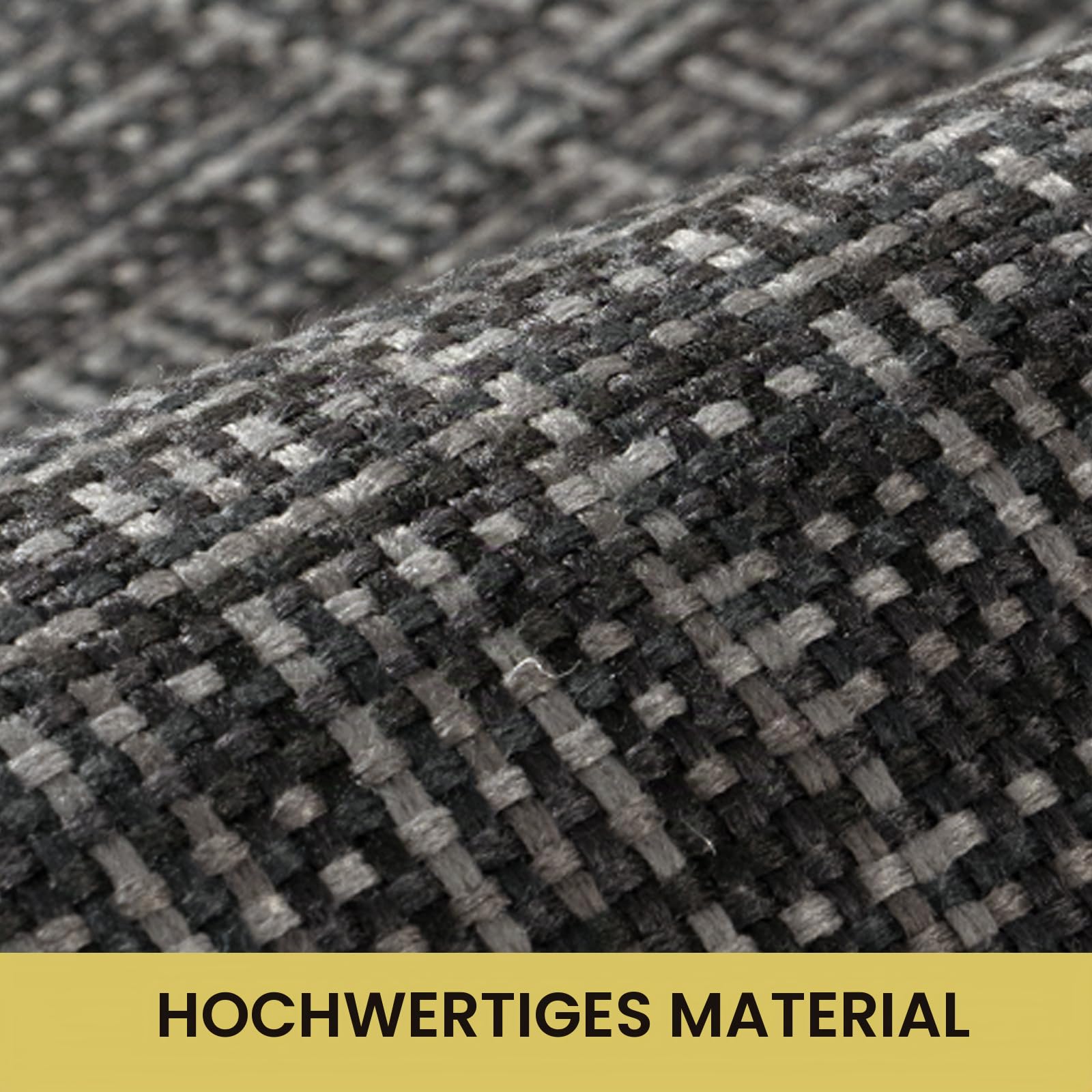 Küchenteppich Waschbar rutschfest 45x150cm, Jute Küchenläufer Saugfähig, Teppich Küche Rückseite aus Naturkautschuk, Läufer Leicht Zu Reinigen, Küchenmatte für Esszimmer, Schwarz