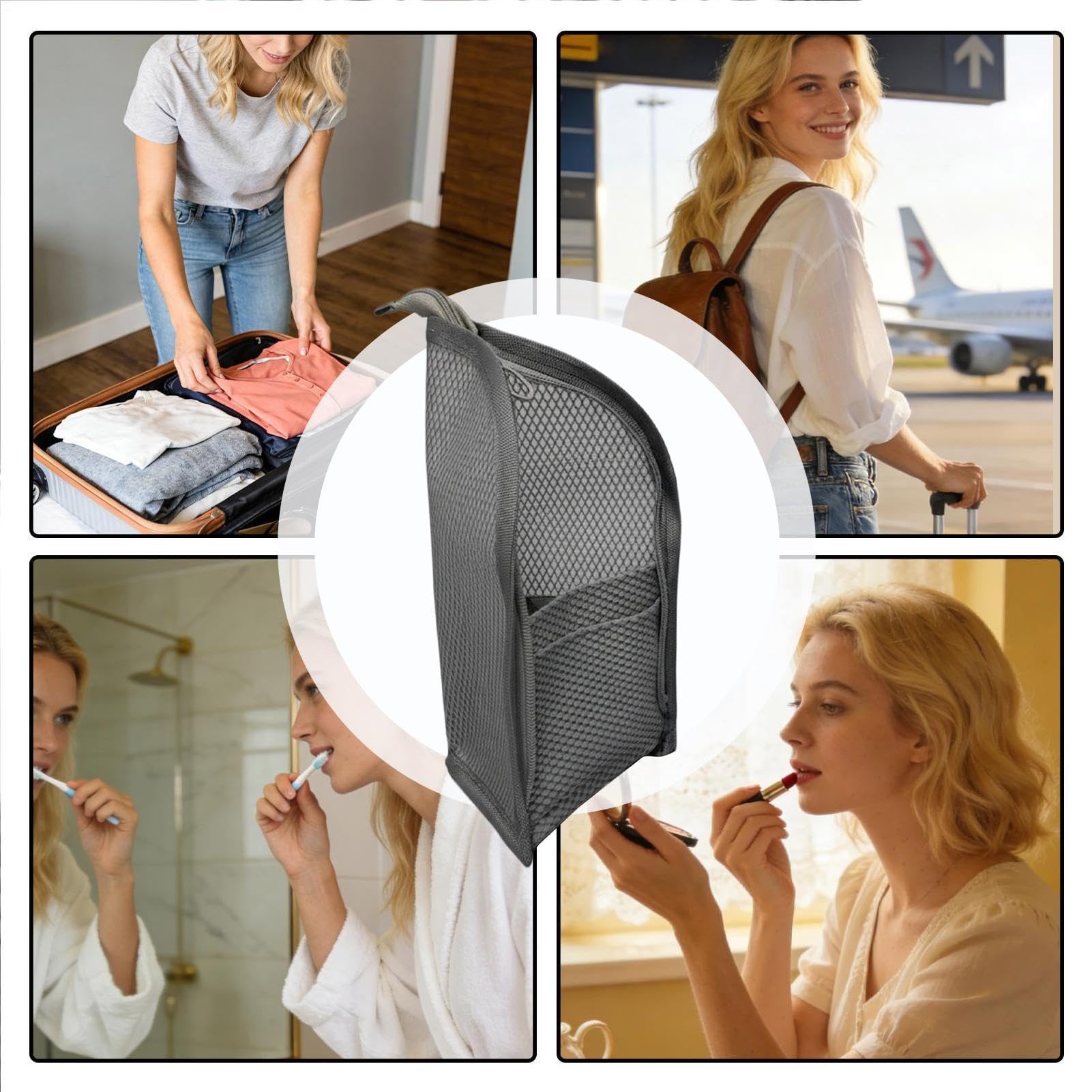 Borsa da toilette impermeabile, borsa cosmetica di grande capacità della